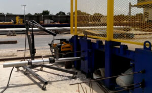 Натяжение канатов домкратом PAUL